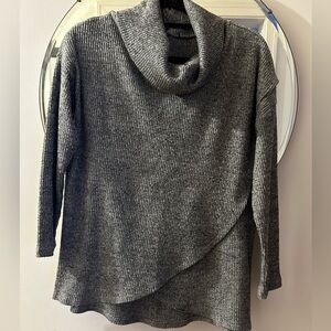 Black/white knit cow neck sweater size large